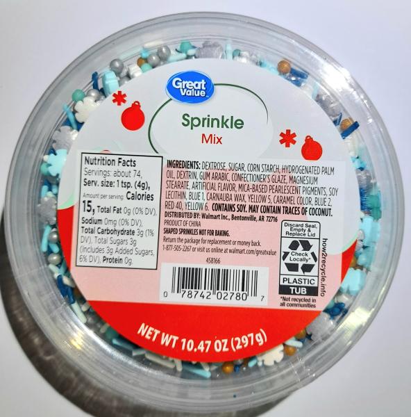 Great Value 'Holiday' Sprinkle Mix Streusel zum Dekorieren, blau 297 gr